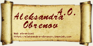 Aleksandra Obrenov vizit kartica